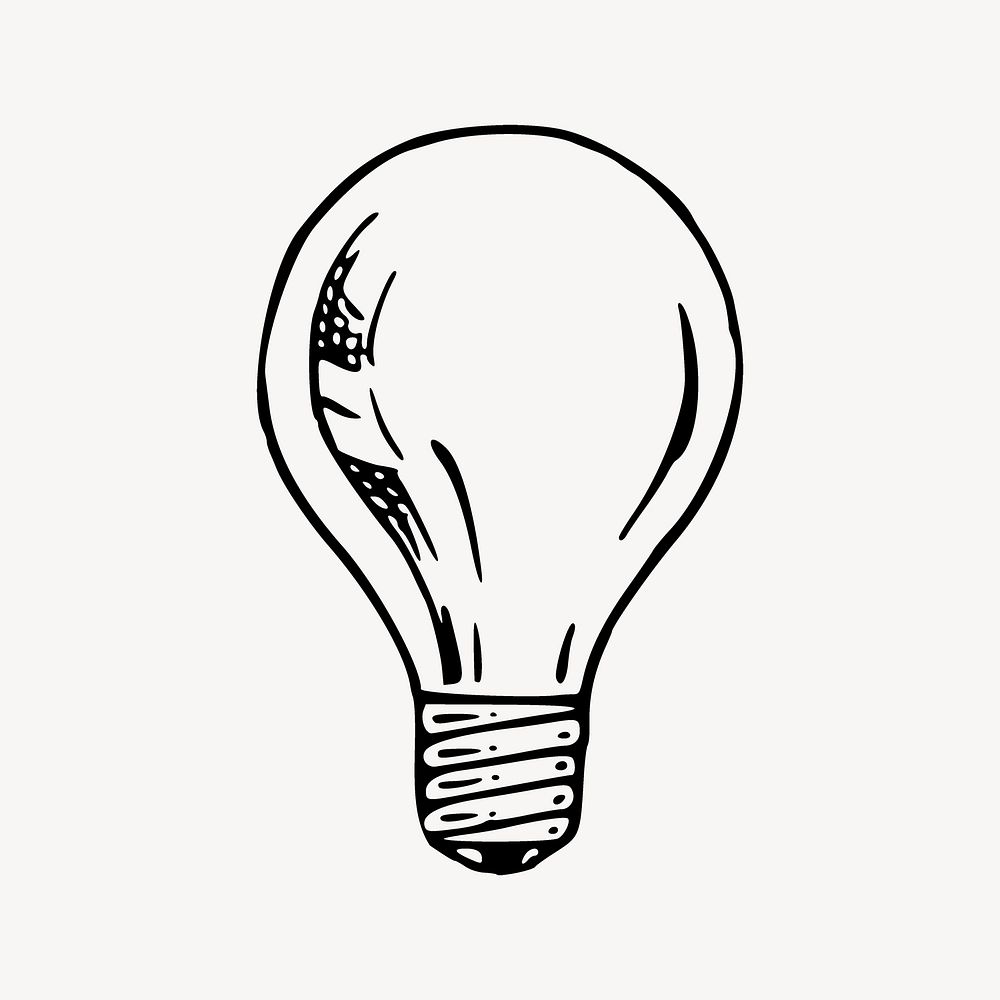 Light bulb clipart, vintage illustration psd. Free public domain CC0 image.