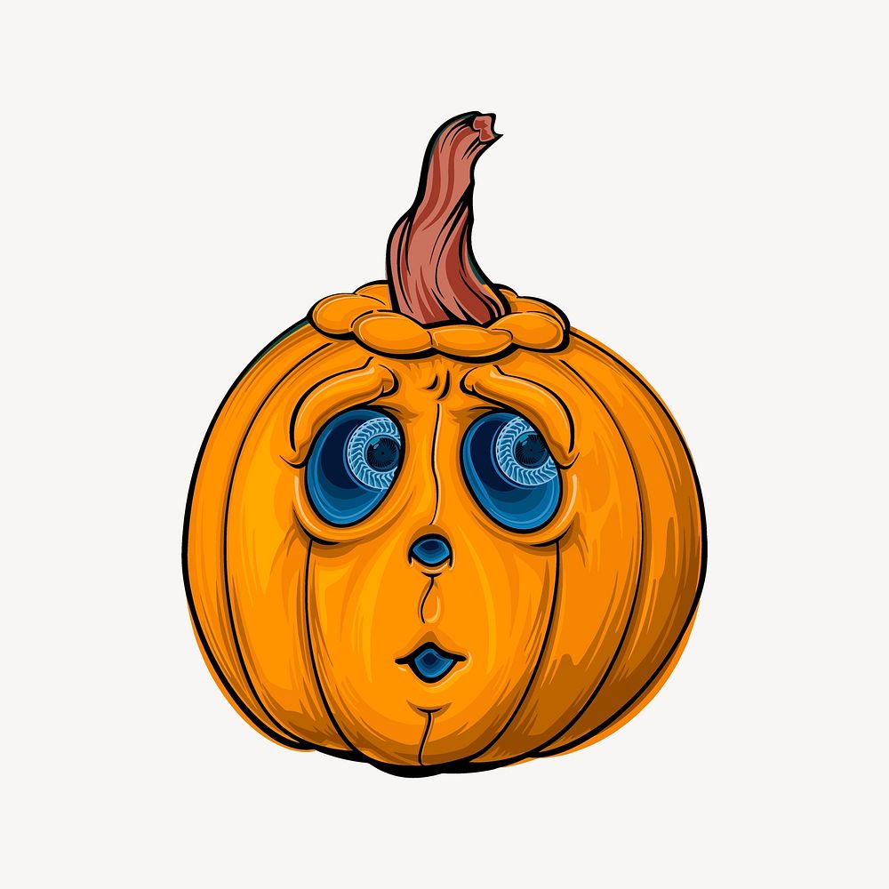 Jack-'o-lantern pumpkin collage element vector. Free public domain CC0 image.