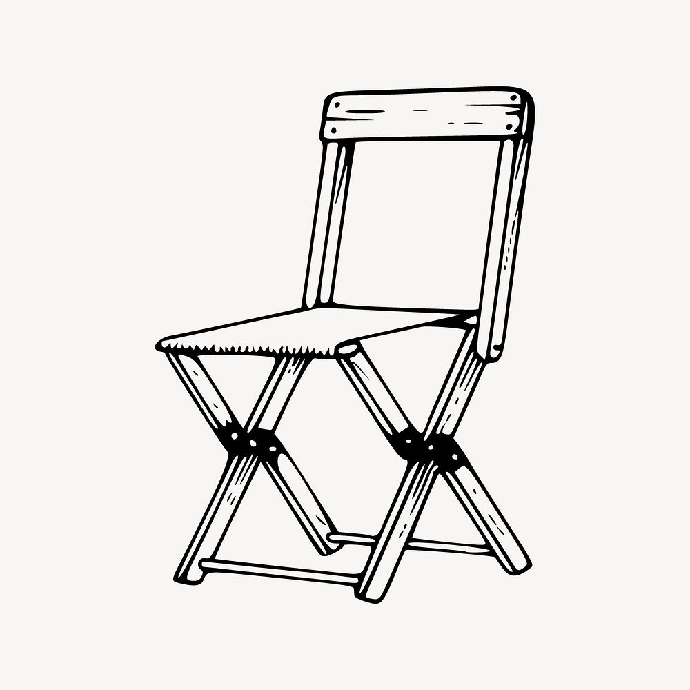 Folding chair collage element vector. Free public domain CC0 image.