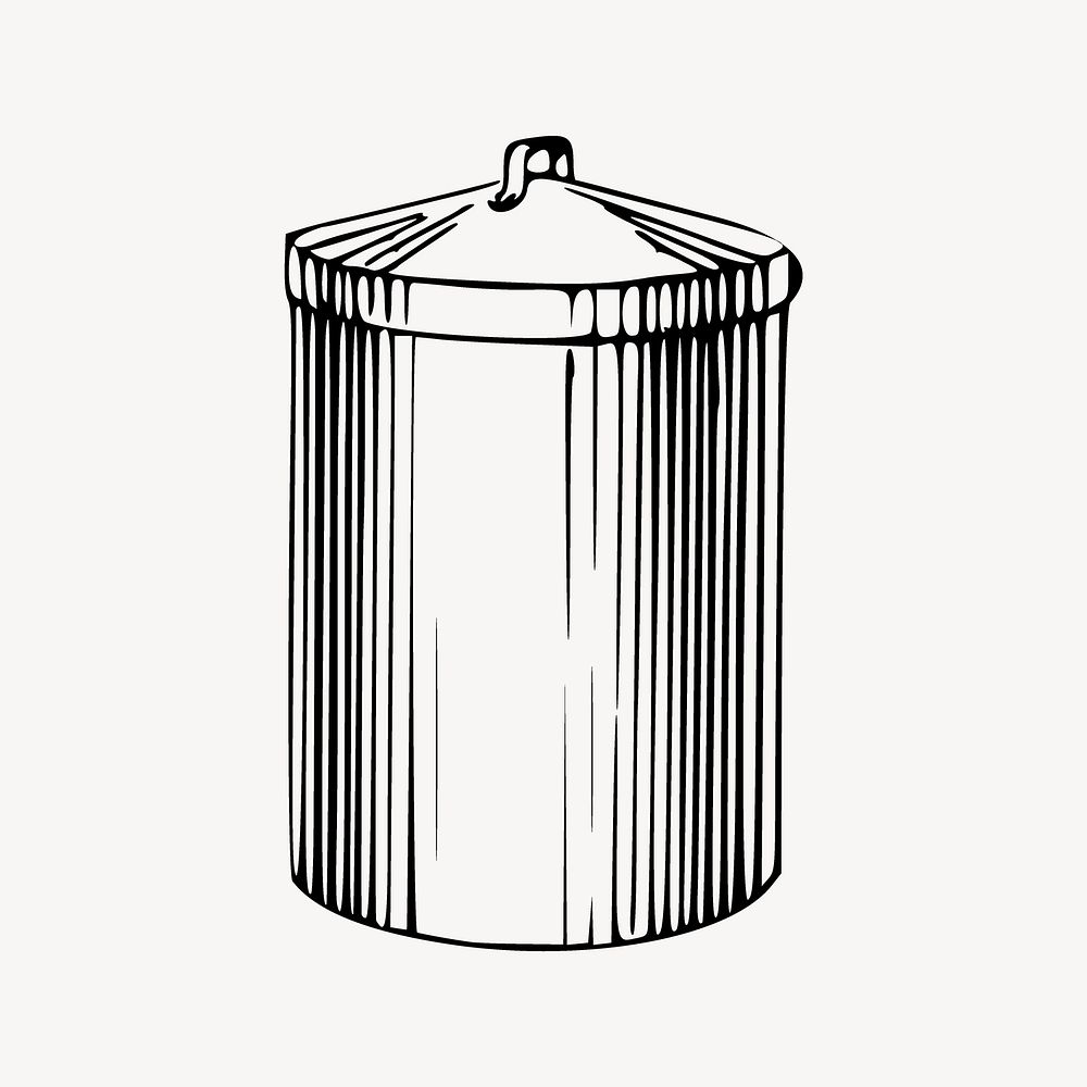 Trash can collage element vector. Free public domain CC0 image.