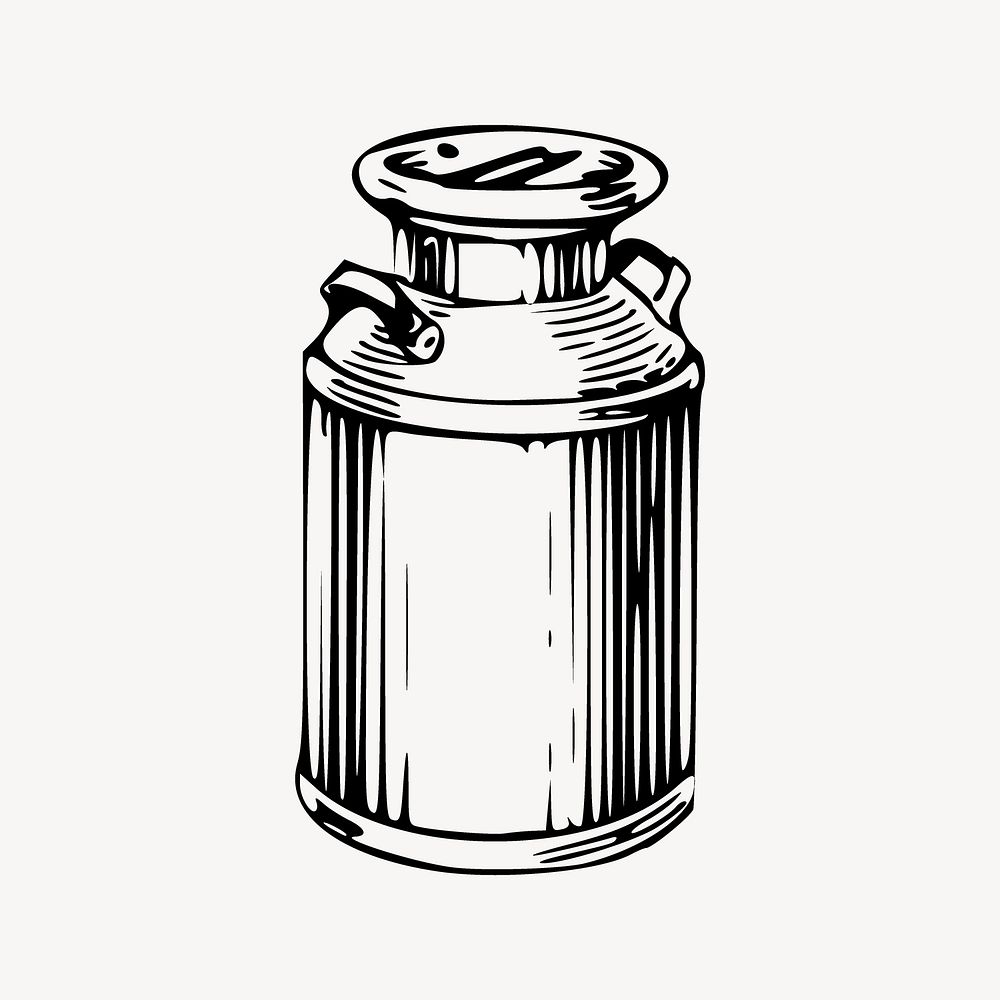 Milk churn collage element vector. Free public domain CC0 image.