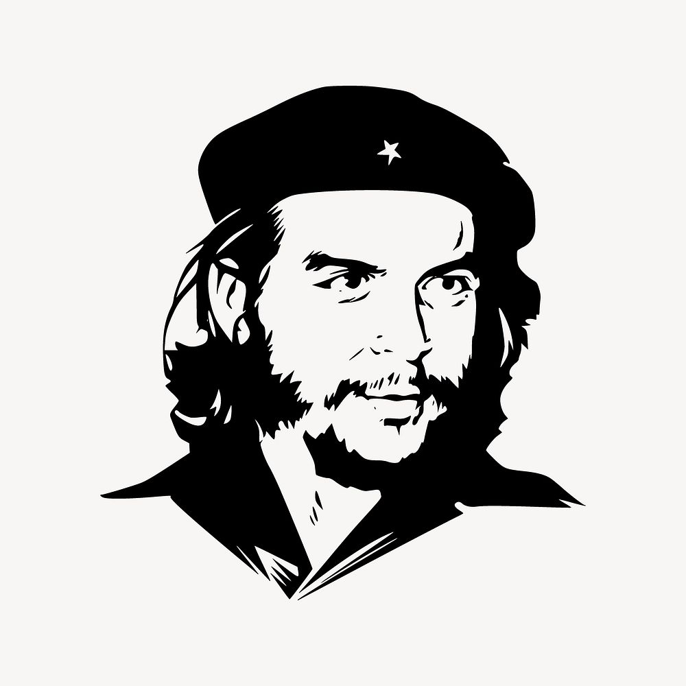 Che Guevara clip art, famous person illustration. Free public domain CC0 image.