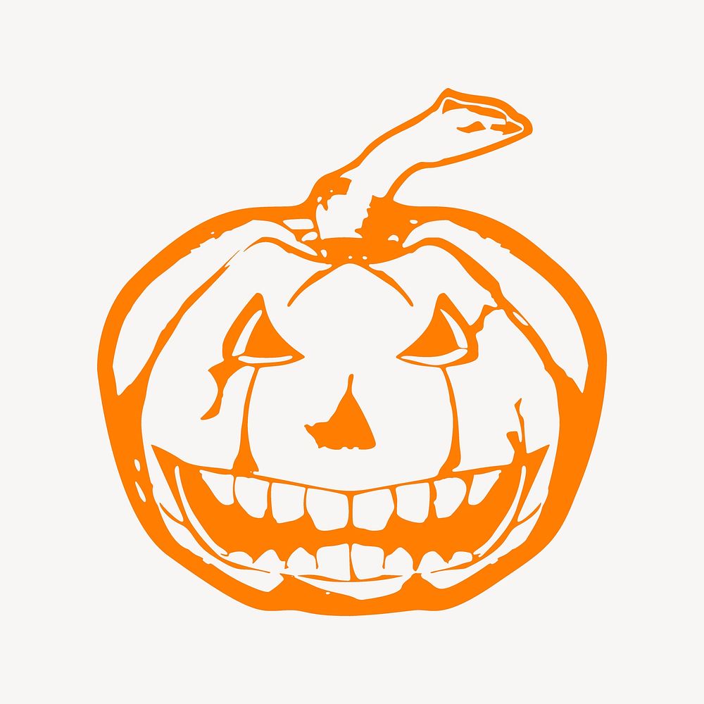 Jack'o'lantern collage element vector. Free public domain CC0 image.