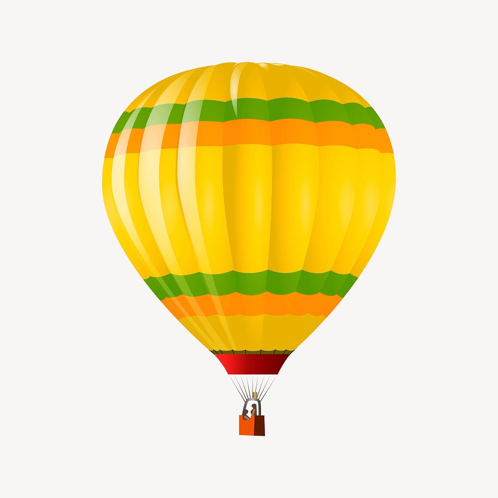Air balloon clipart, vintage illustration psd. Free public domain CC0 image.