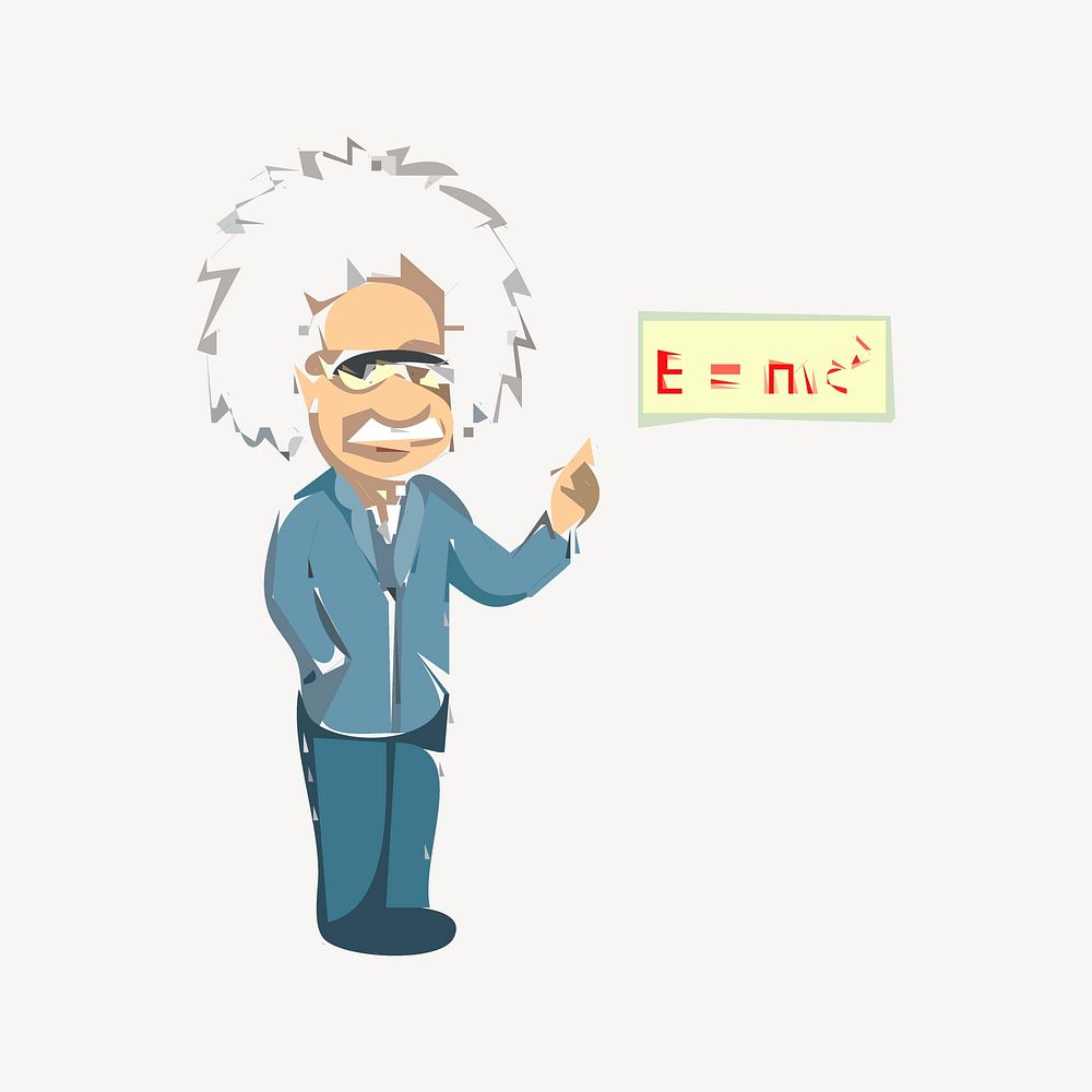 Einstein collage element vector. Free public domain CC0 image.