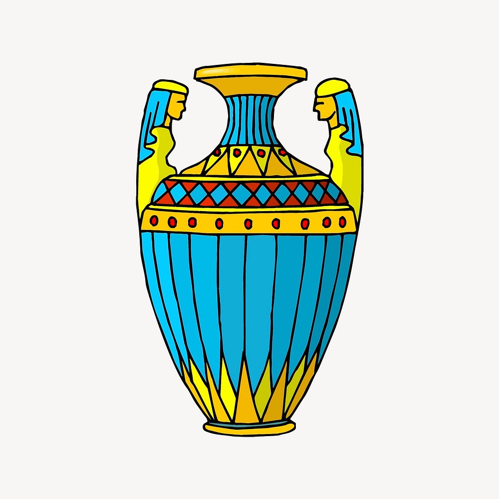 Egyptian vase collage element vector. Free public domain CC0 image.