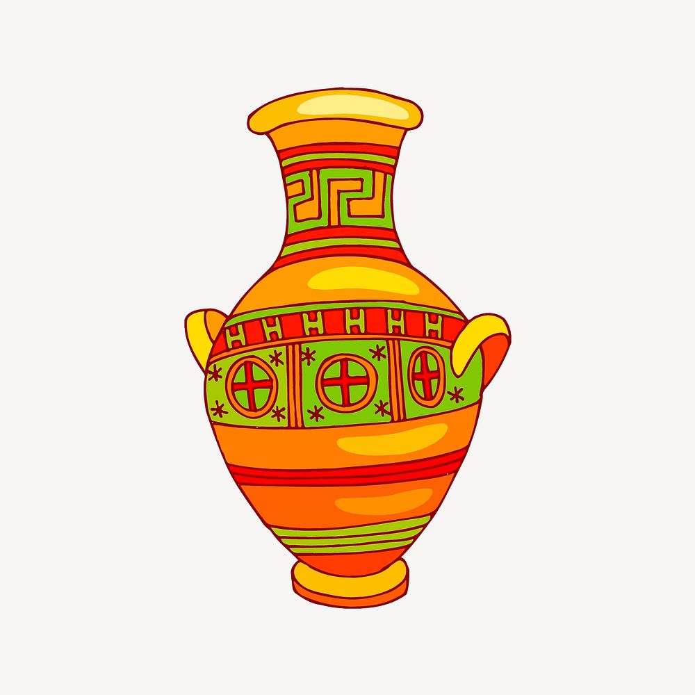 Vase clip art, vintage illustration. Free public domain CC0 image.