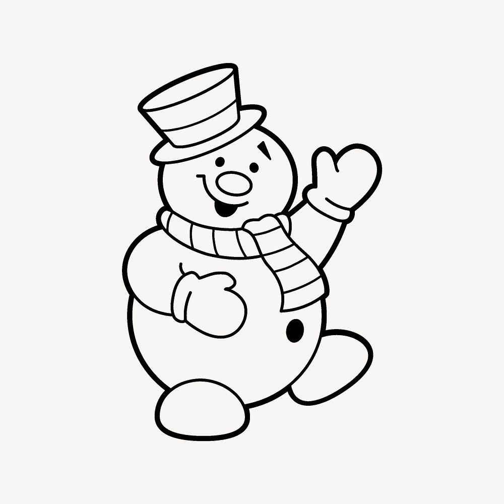 Snowman  collage element vector. Free public domain CC0 image.