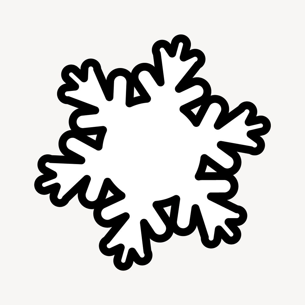 Snowflake collage element vector. Free public domain CC0 image.