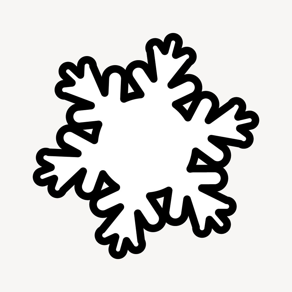 Snowflake clip art, winter illustration. Free public domain CC0 image.
