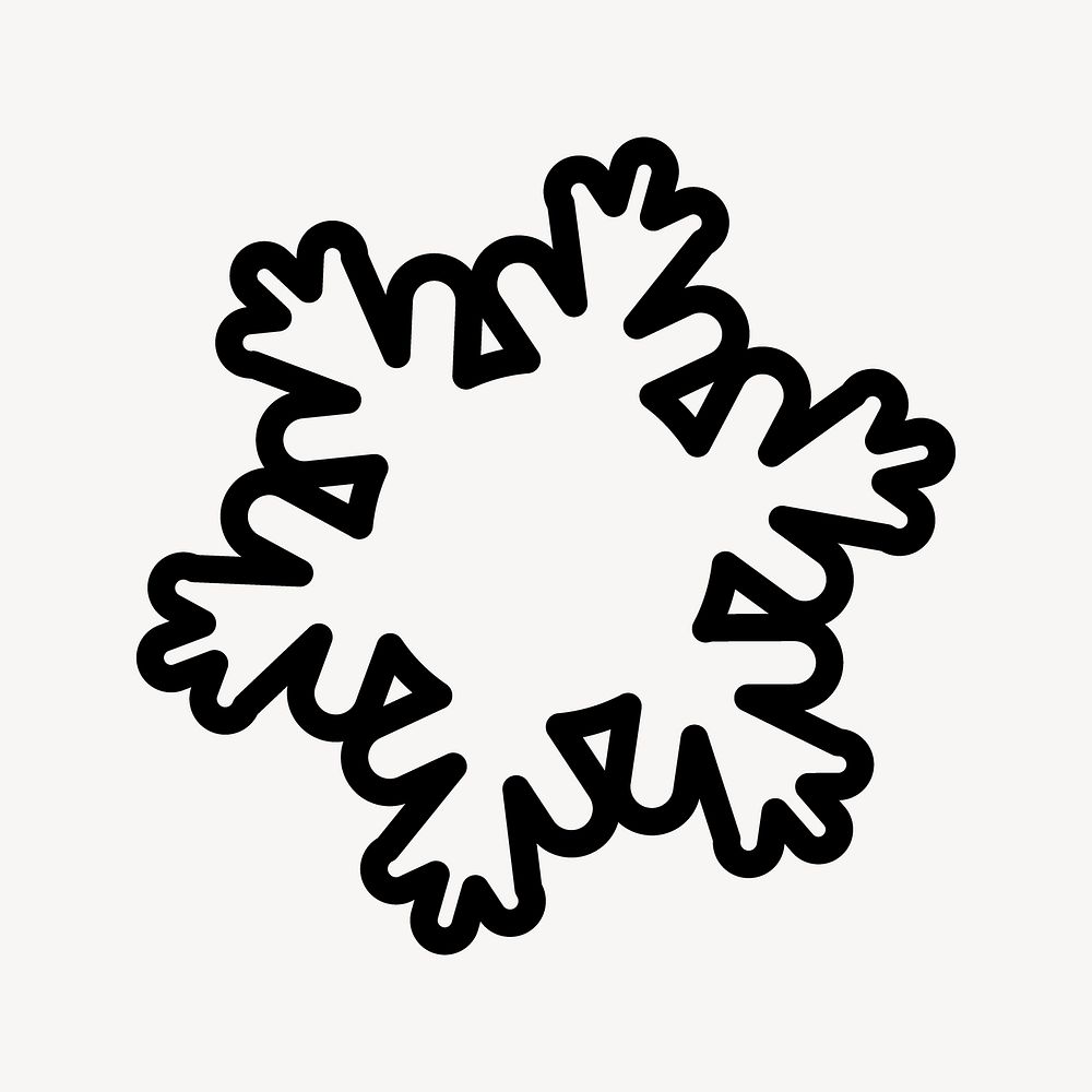 Snowflake clip art, winter illustration. Free public domain CC0 image.