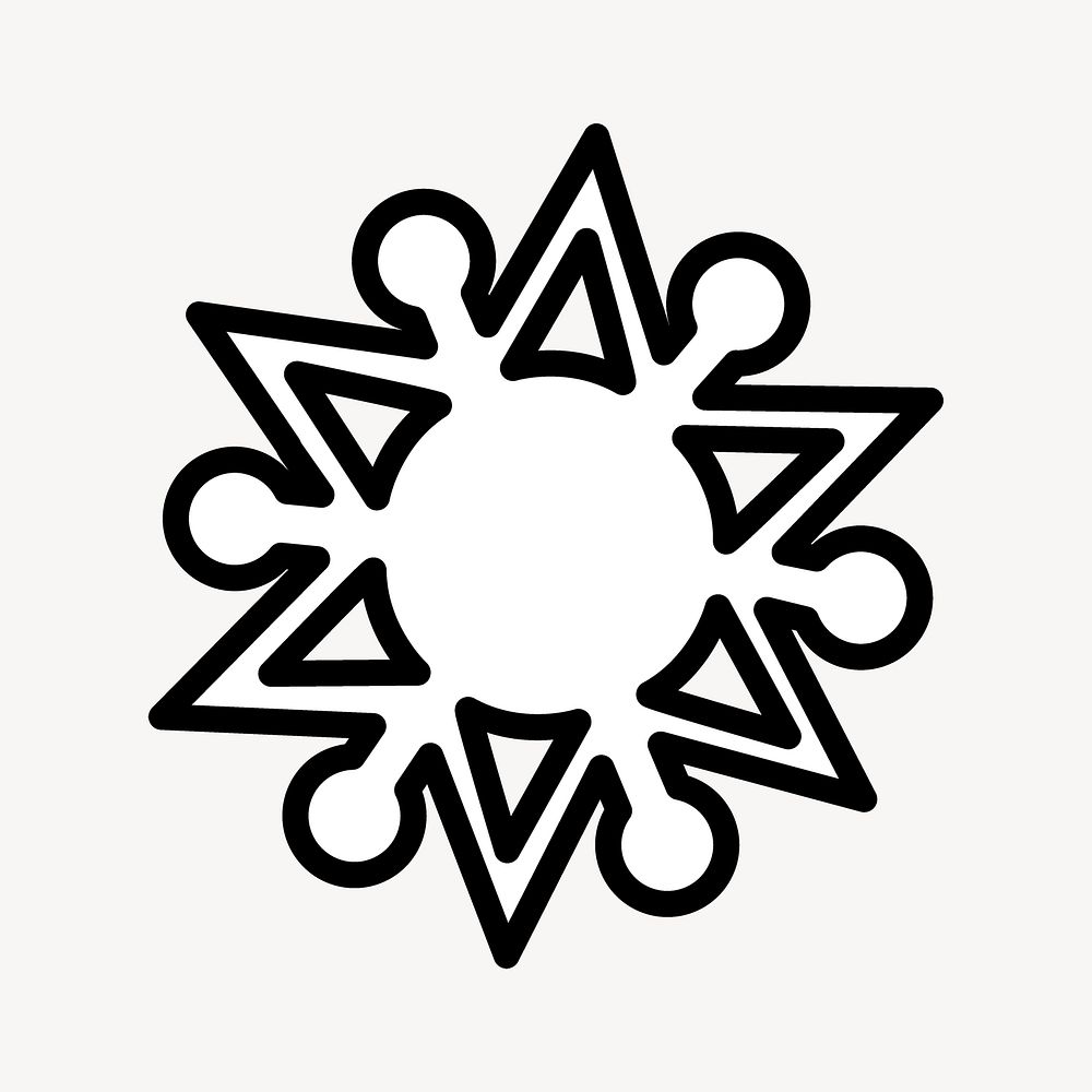 Snowflake clipart, winter illustration psd. Free public domain CC0 image.