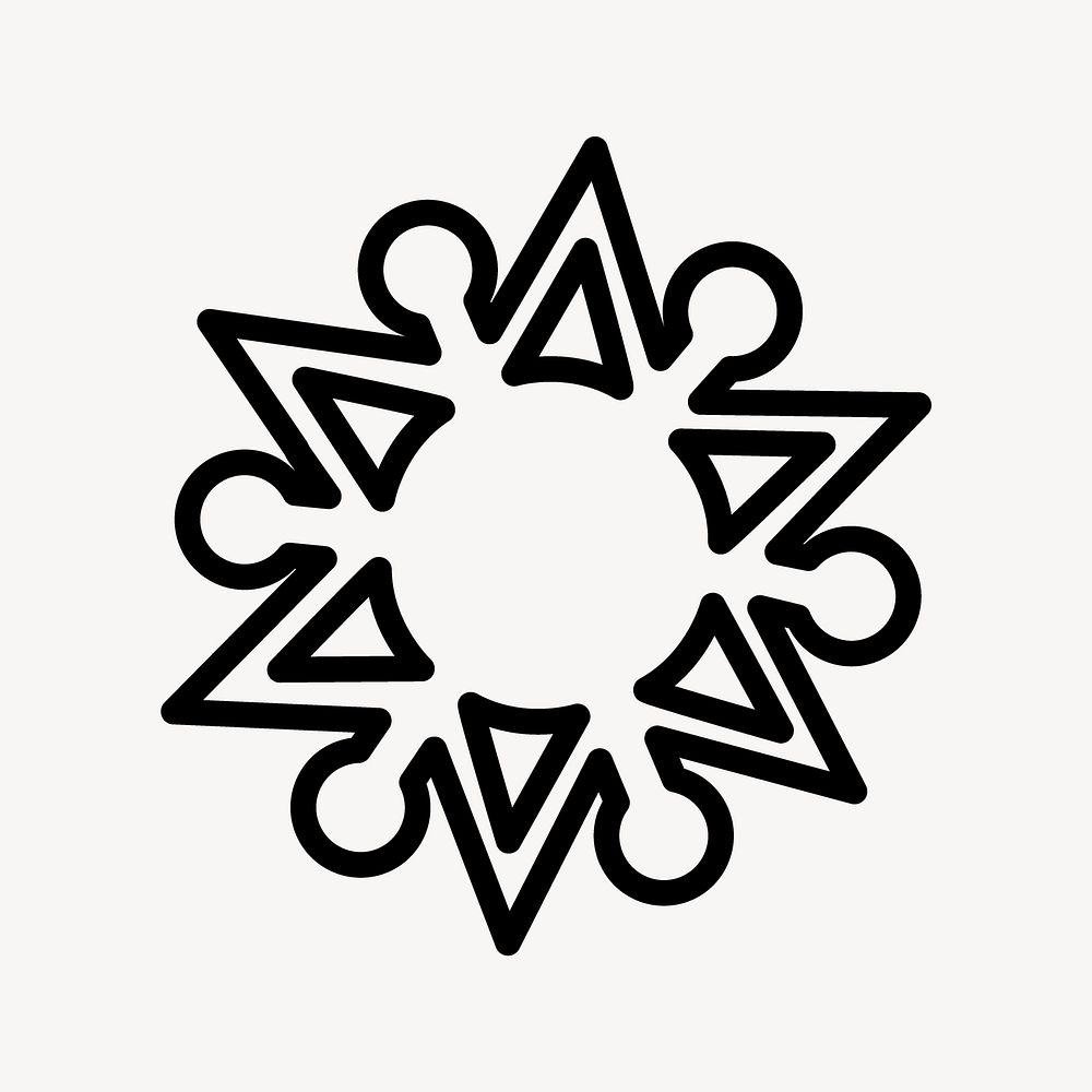 Snowflake collage element vector. Free public domain CC0 image.