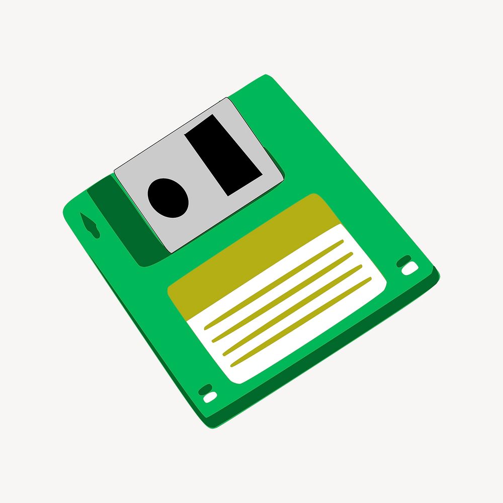 Floppy disk clipart, vintage illustration psd. Free public domain CC0 image.