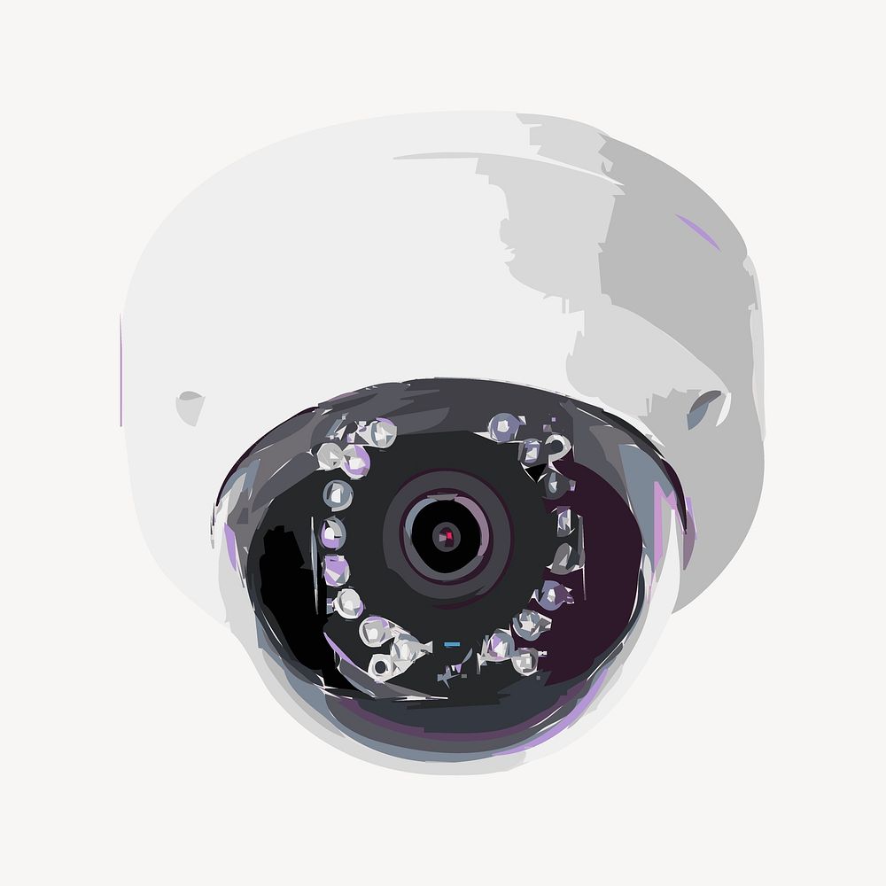 CCTV Camera collage element vector. Free public domain CC0 image.