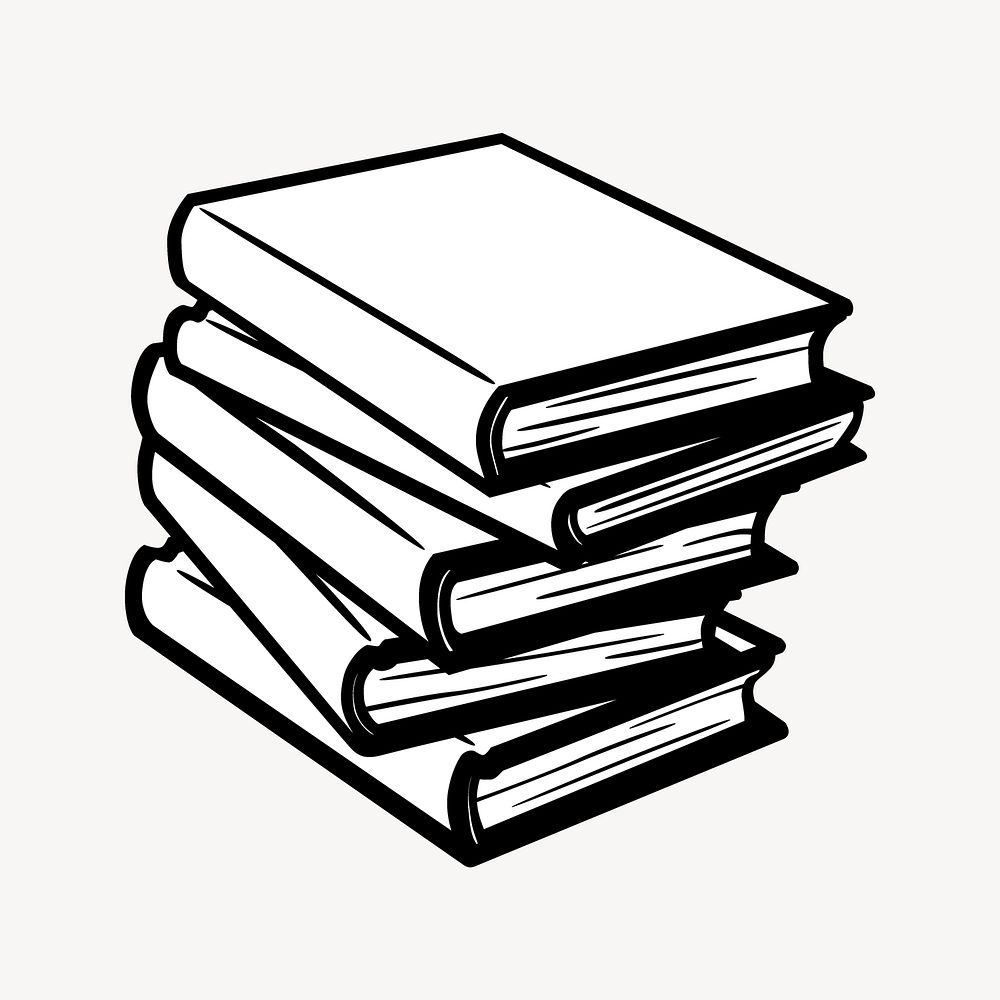 Book stack collage element vector. Free public domain CC0 image.