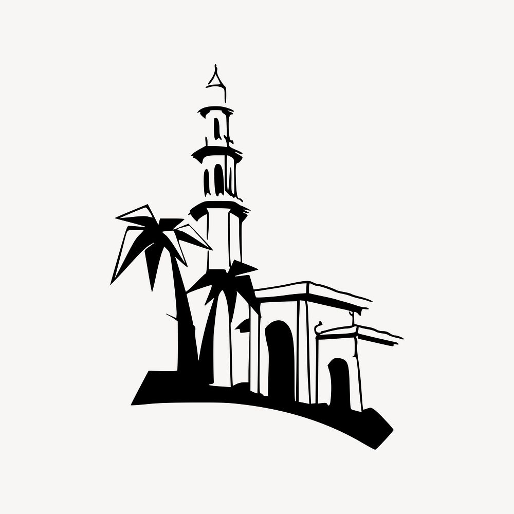 Mosque clipart, architecture illustration psd. Free public domain CC0 image