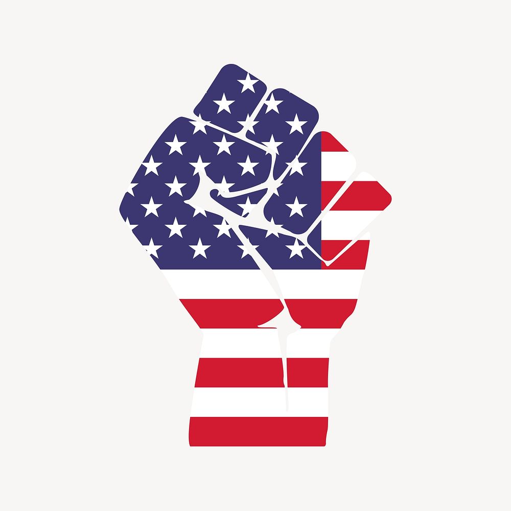 USA fist clipart, illustration vector. Free public domain CC0 image.