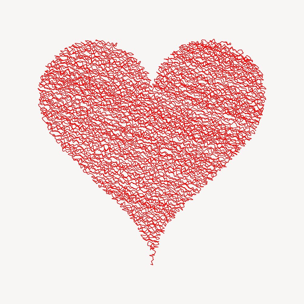Red heart clipart, Valentine's celebration illustration psd. Free public domain CC0 image
