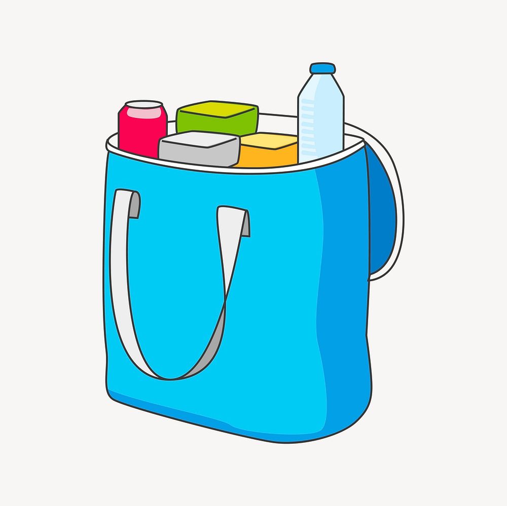 Drinks bag clipart, camping supply illustration vector. Free public domain CC0 image
