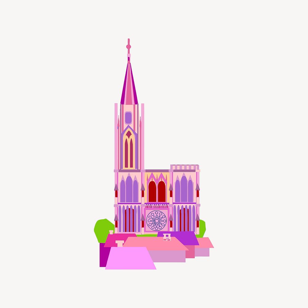 Church, architecture illustration. Free public domain CC0 image