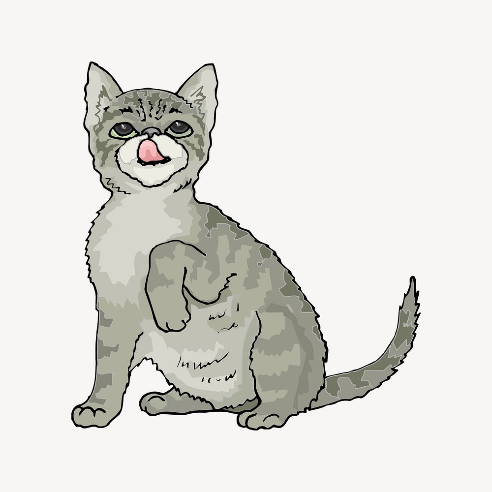 Cat, animal illustration. Free public domain CC0 image