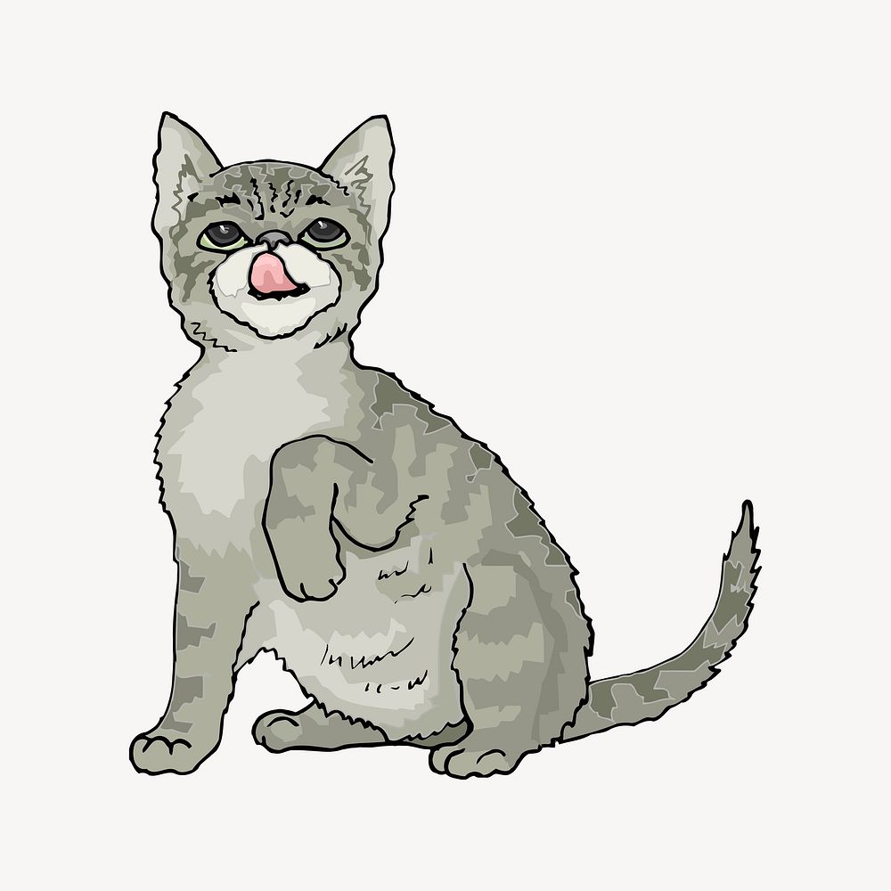 Cat clipart, animal illustration psd. Free public domain CC0 image