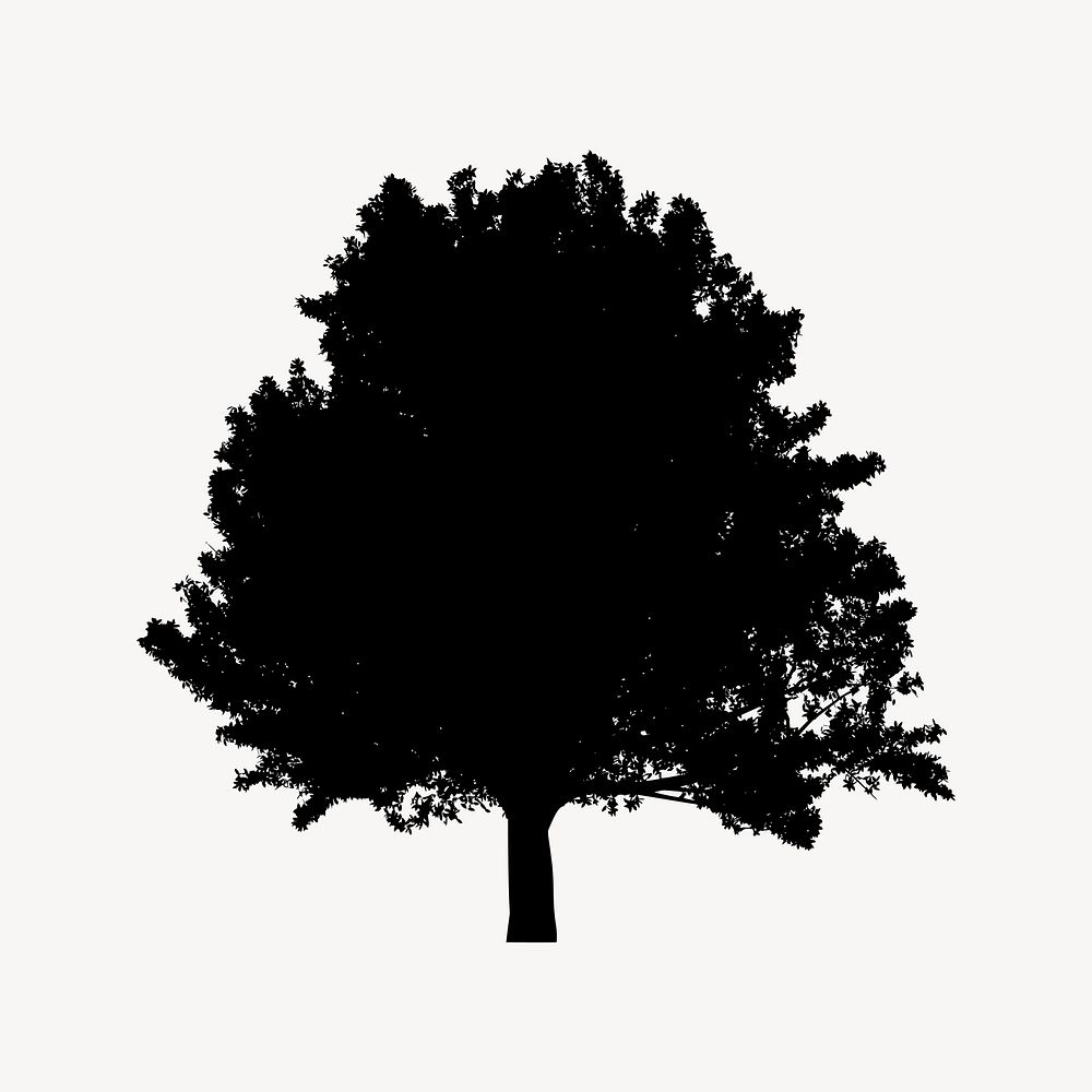 Tree silhouette illustration. Free public domain CC0 image
