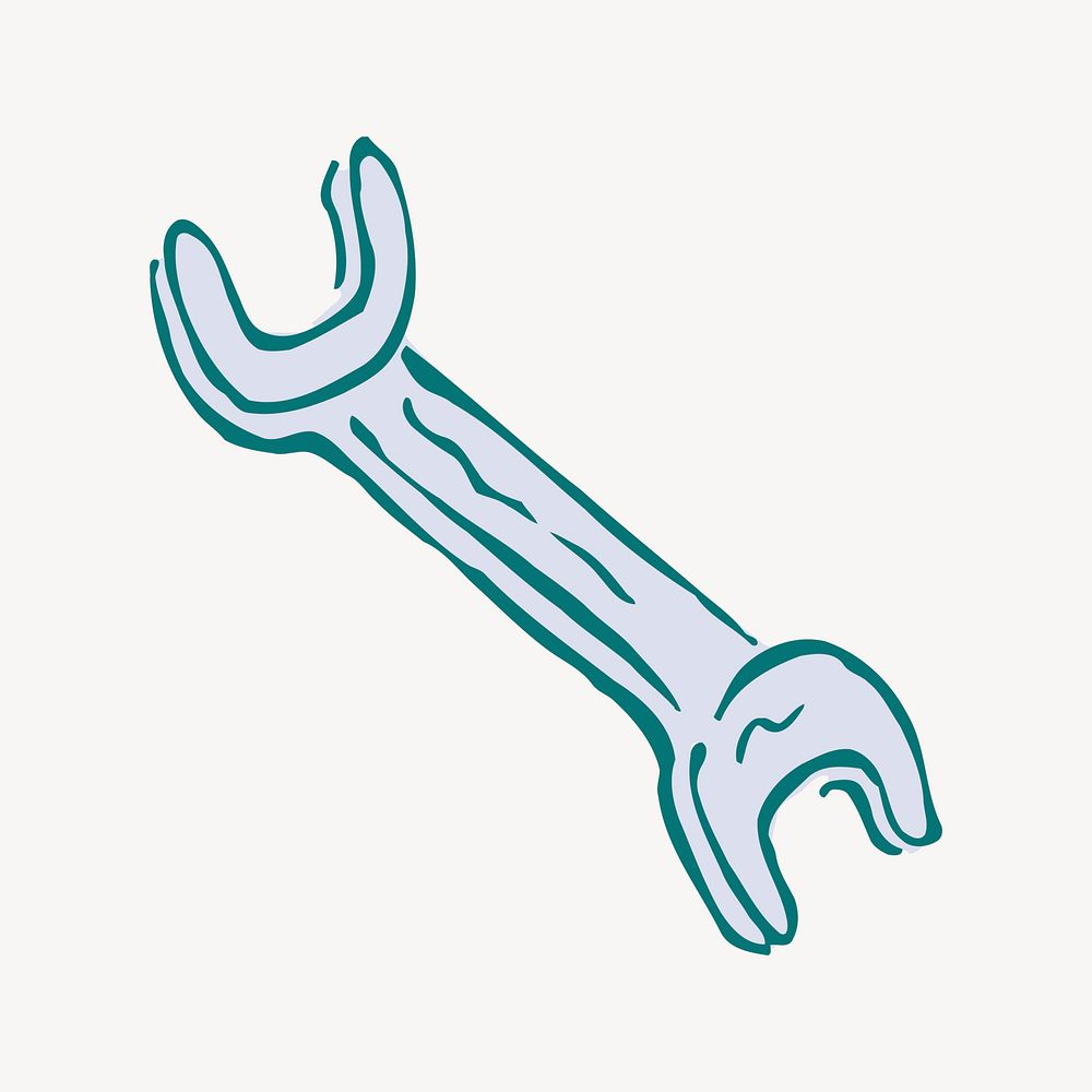 Wrench clipart, illustration vector. Free public domain CC0 image.