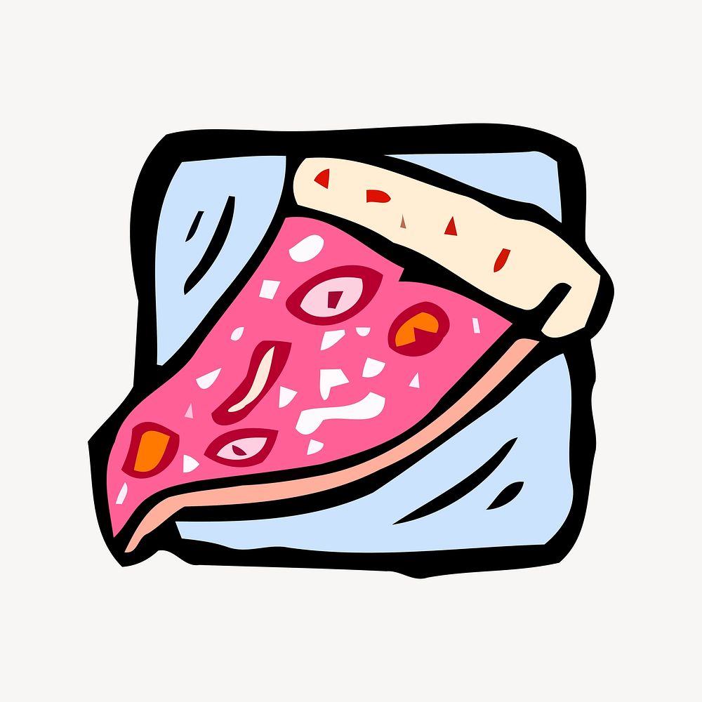 Pizza illustration. Free public domain CC0 image