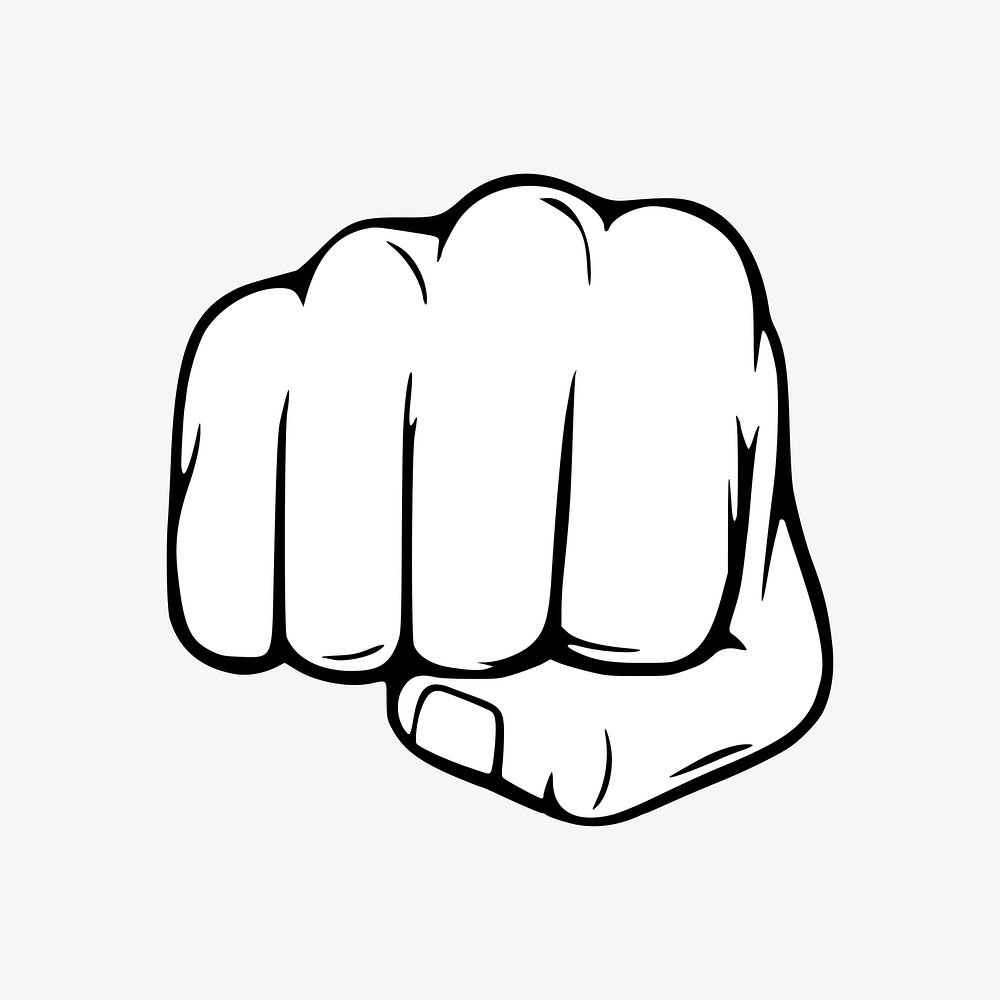 Fist hand clipart, gesture illustration vector. Free public domain CC0 image