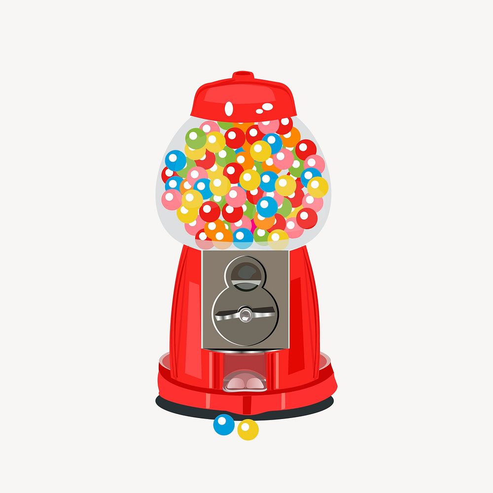 Gumball machine clipart, illustration vector. | Free Vector - rawpixel