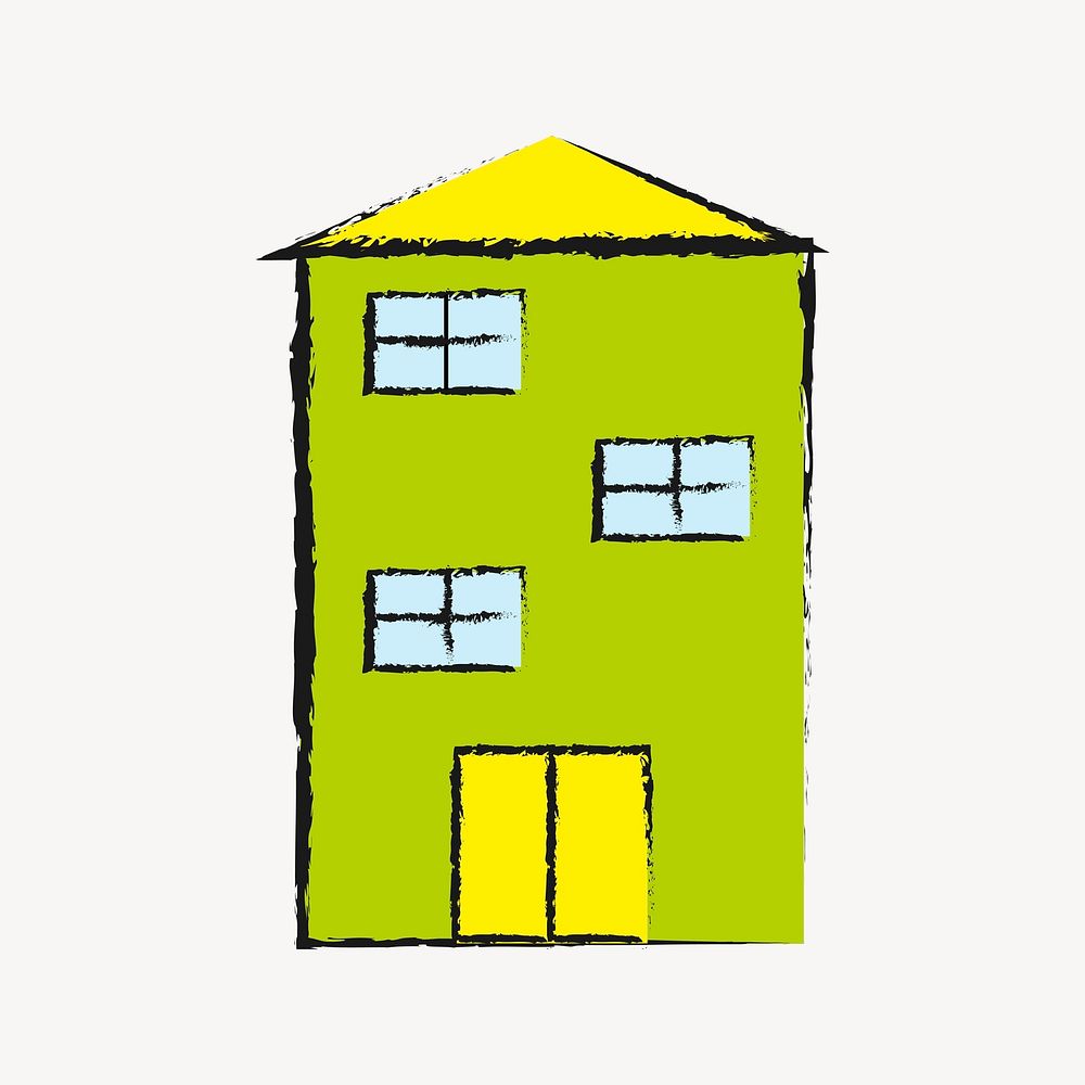 Colorful building clipart, architecture illustration vector. Free public domain CC0 image