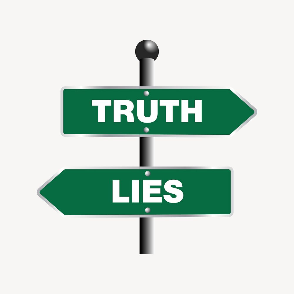 Truth lies sign clipart, illustration vector. Free public domain CC0 image.