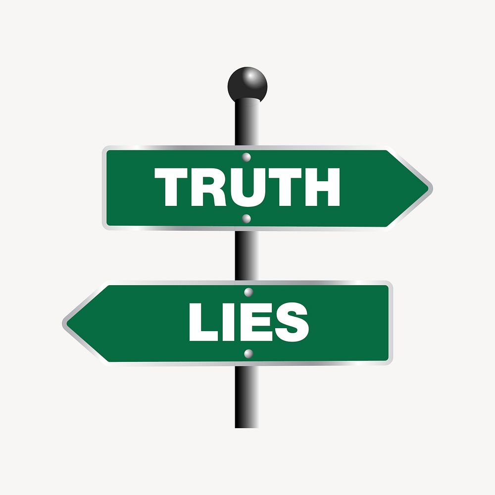 Truth lies sign illustration. Free public domain CC0 image.
