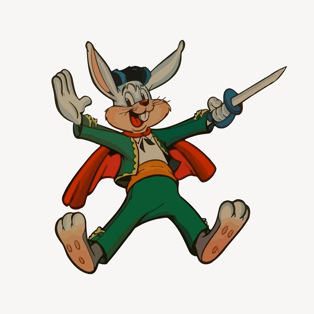 Rabbit cartoon clipart, animal illustration vector. Free public domain CC0 image