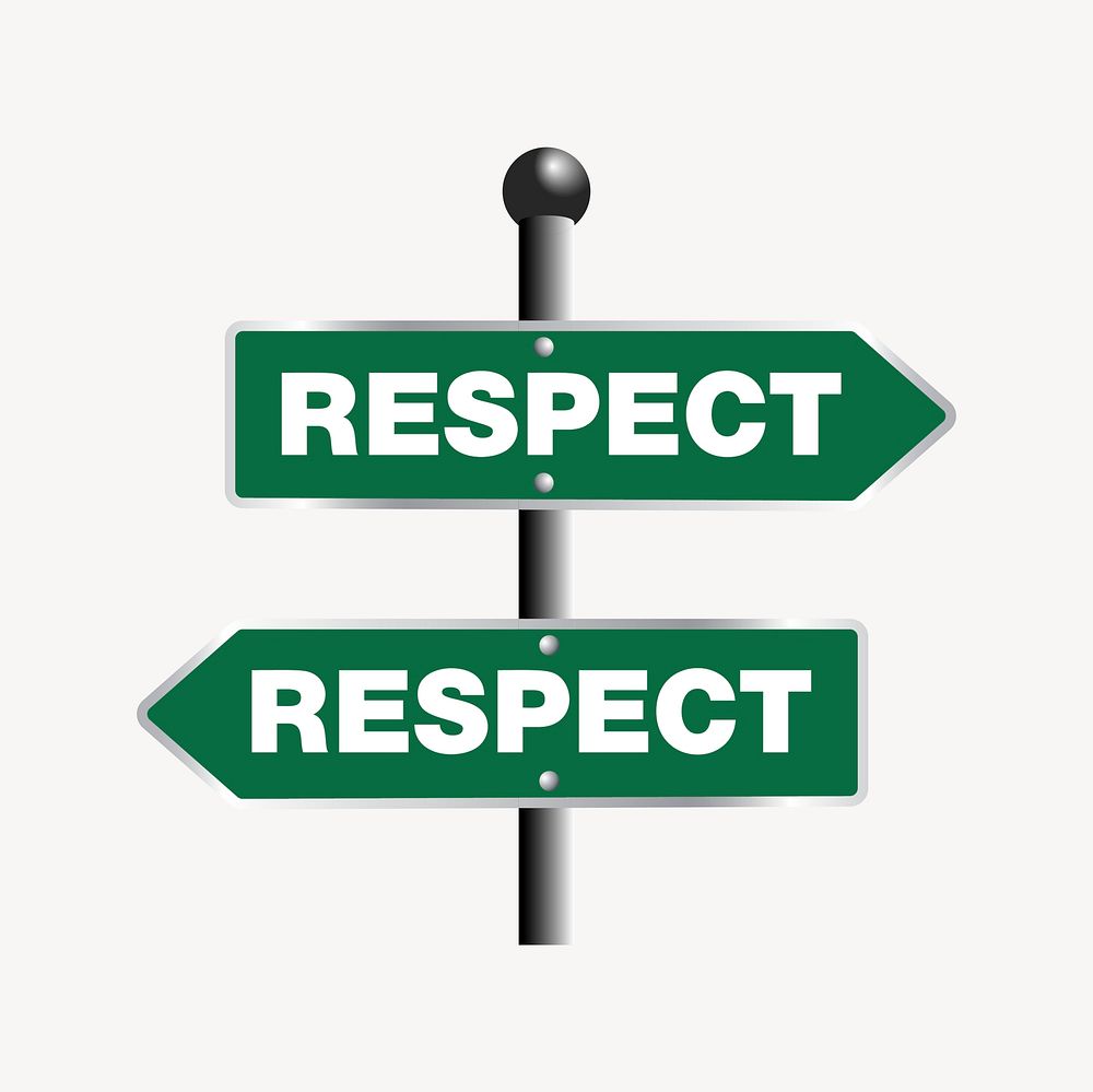 Respect sign clipart, illustration vector. Free public domain CC0 image.