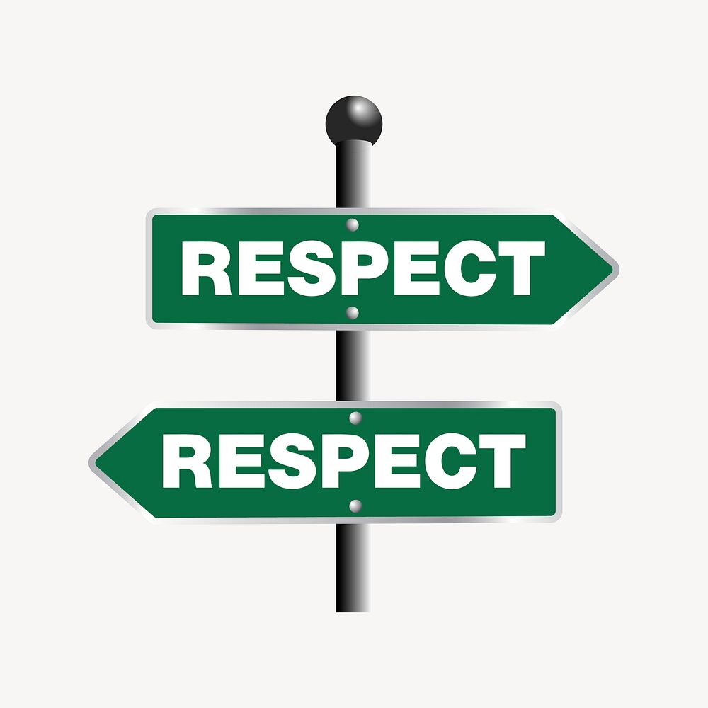 Respect sign illustration. Free public domain CC0 image.