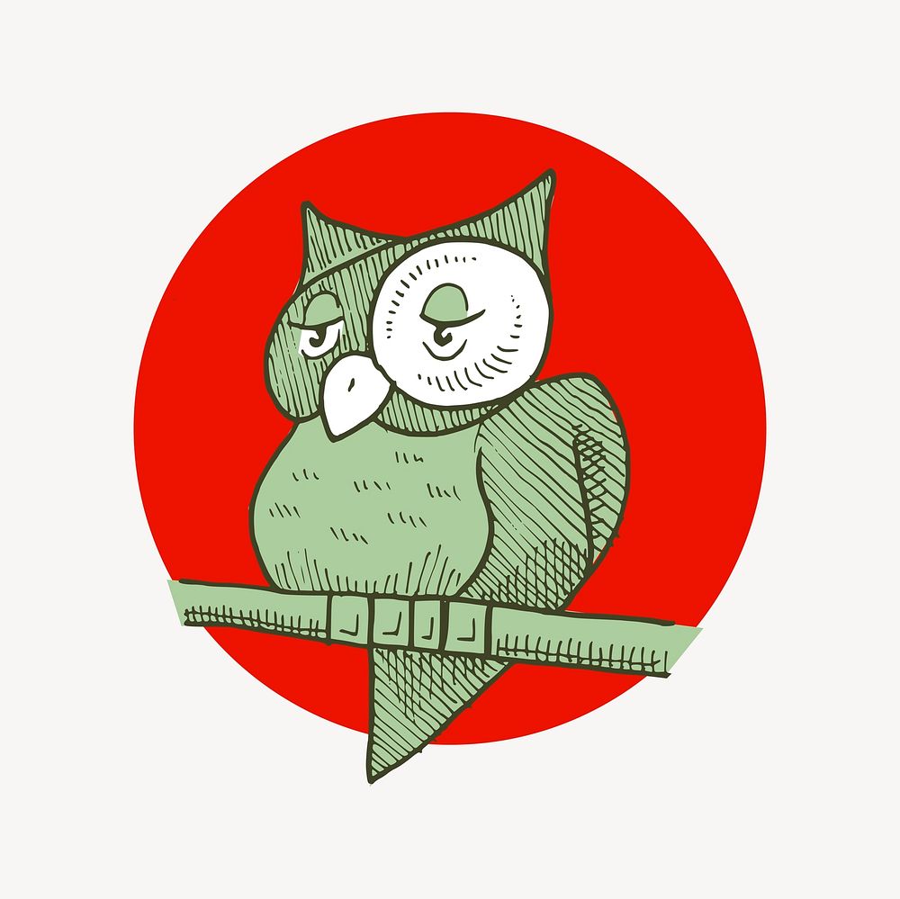 Owl cartoon clipart, animal illustration vector. Free public domain CC0 image