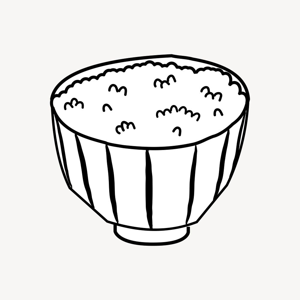 Rice bowl, Japanese food illustration. Free public domain CC0 image