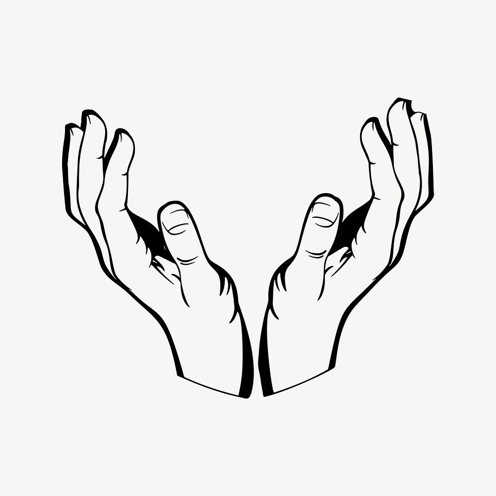 Cupping hands clipart vector. Free public domain CC0 image