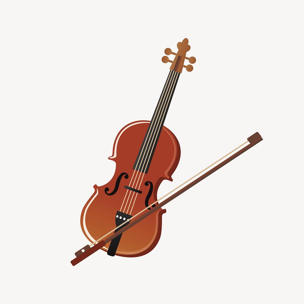 Violin clipart, musical instrument illustration vector. Free public domain CC0 image