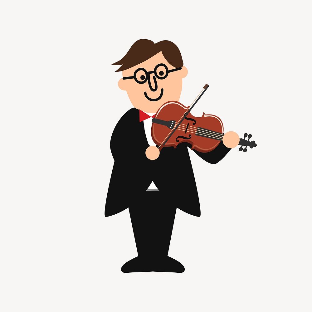 Male violinist clipart, musician illustration psd. Free public domain CC0 image