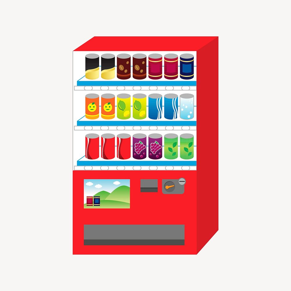 Vending machine clipart, illustration vector. Free public domain CC0 image.