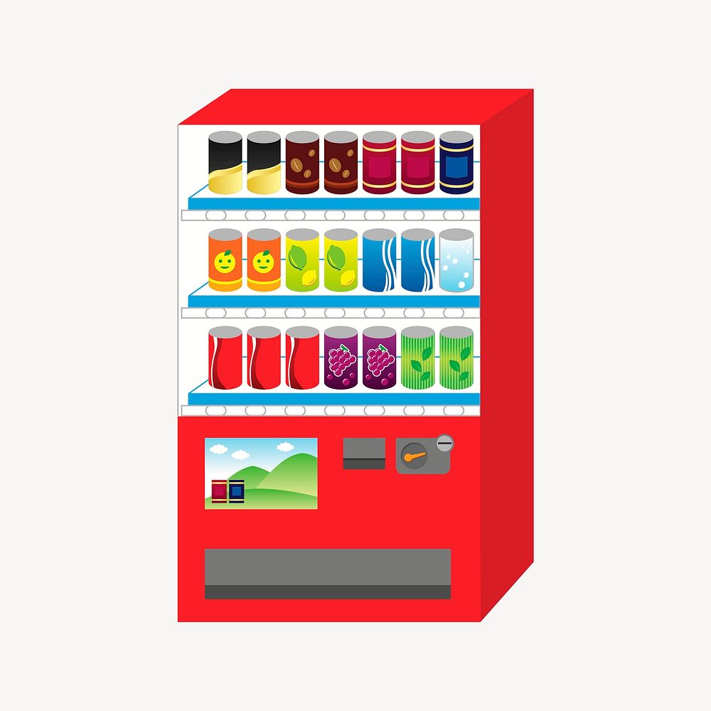 Vending machine clipart, illustration psd. Free public domain CC0 image.