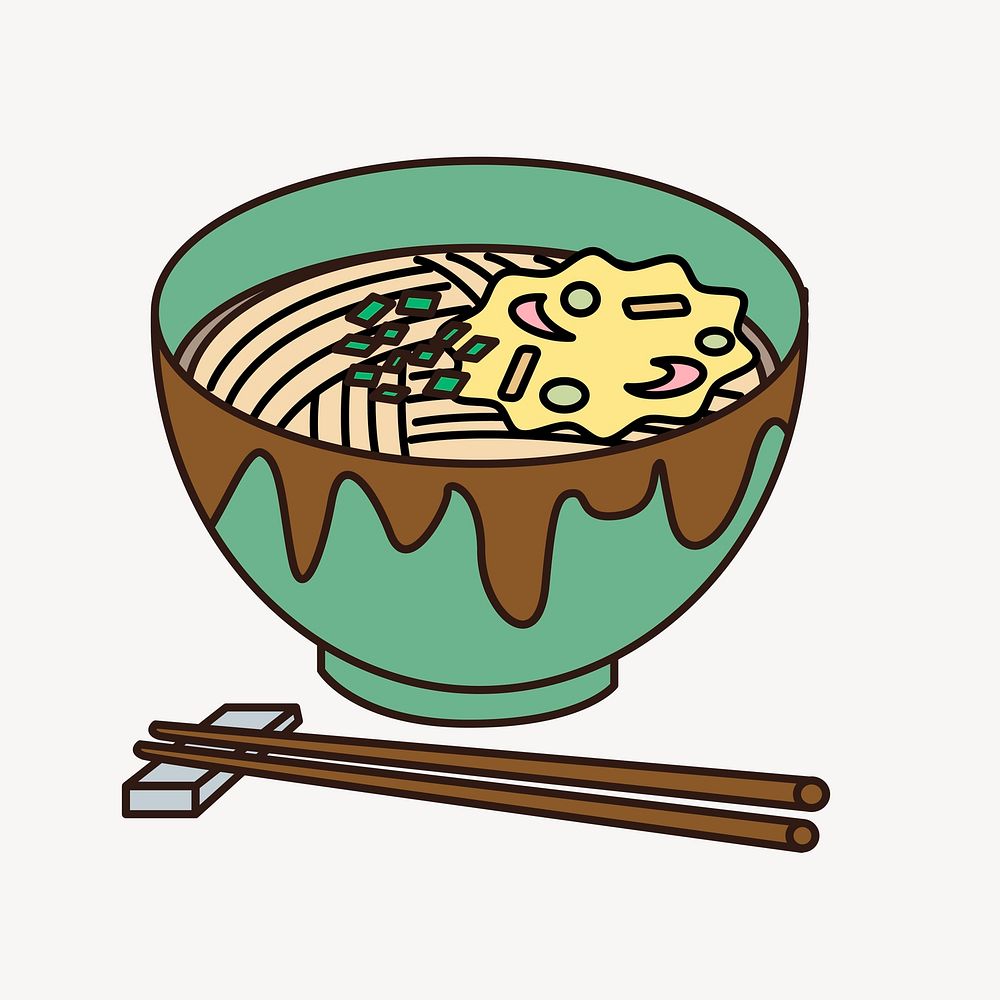 Ramen noodles clipart, Japanese food illustration vector. Free public domain CC0 image