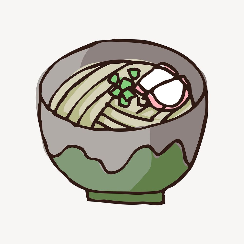 Ramen noodles, Japanese food illustration. Free public domain CC0 image