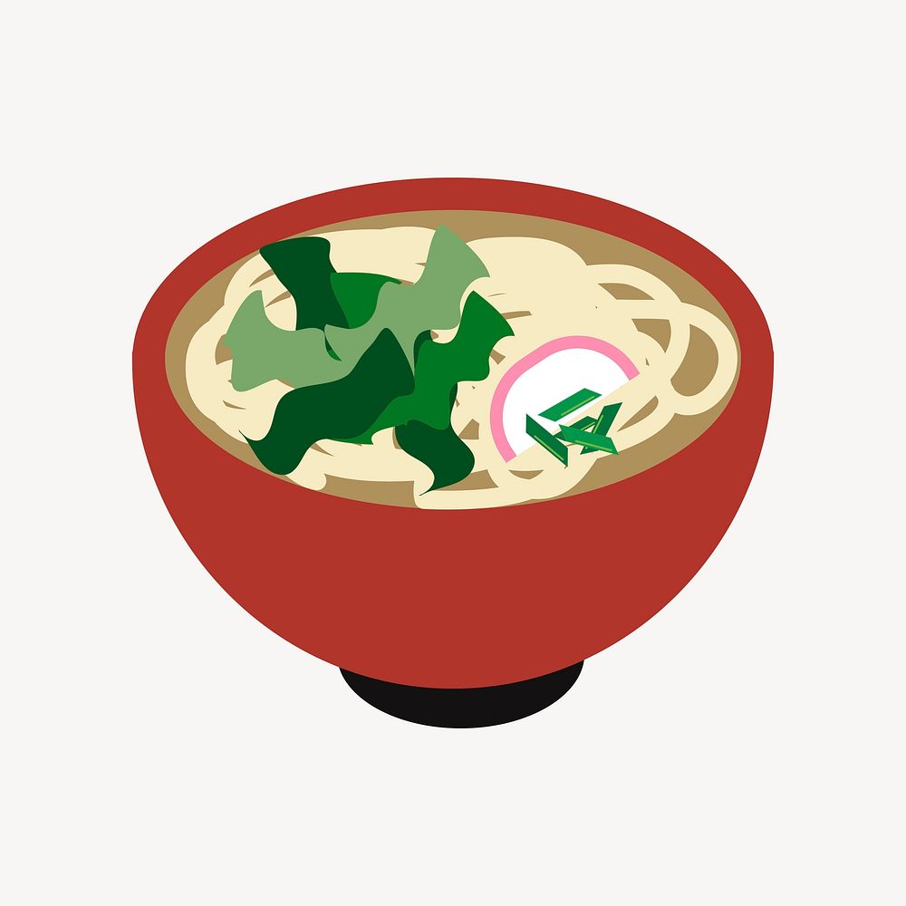 Ramen noodles clipart, Japanese food illustration vector. Free public domain CC0 image