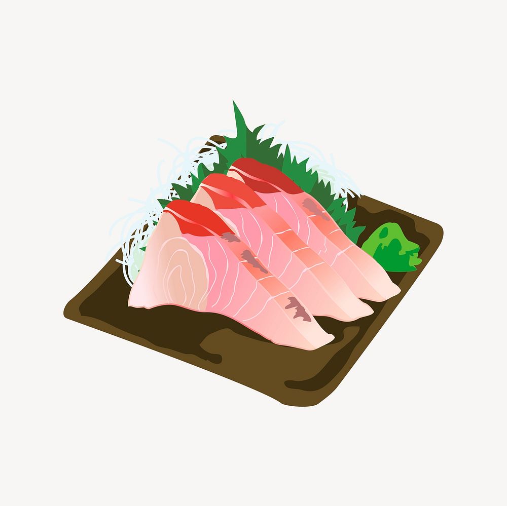Tuna sashimi sushi clipart, Japanese food illustration vector. Free public domain CC0 image