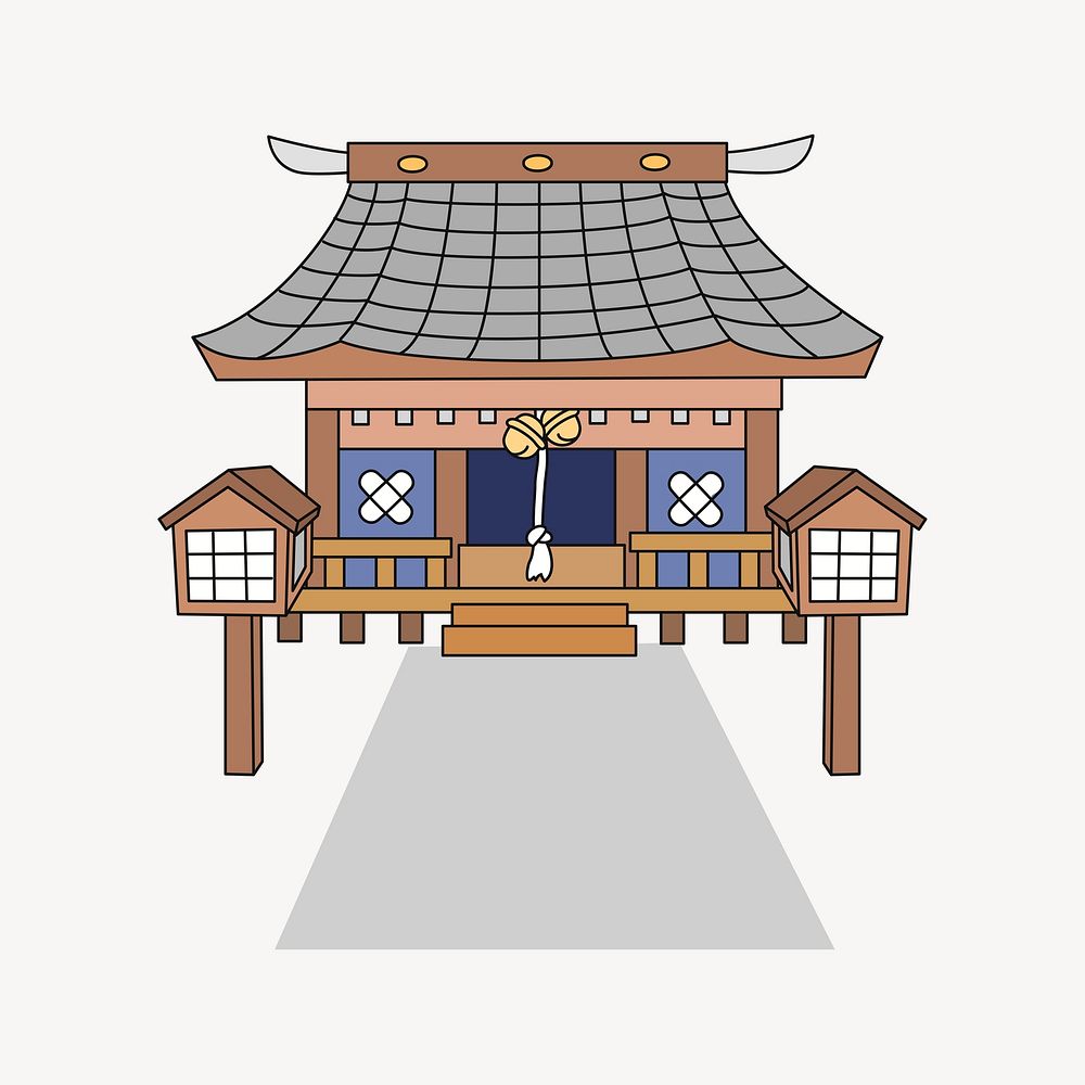 Japanese temple clipart, architecture illustration psd. Free public domain CC0 image